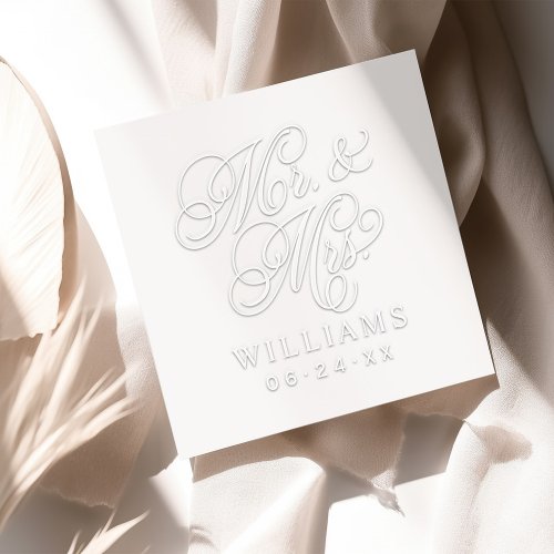 Elegant Personalized Mr and Mrs Wedding Monogram Embosser