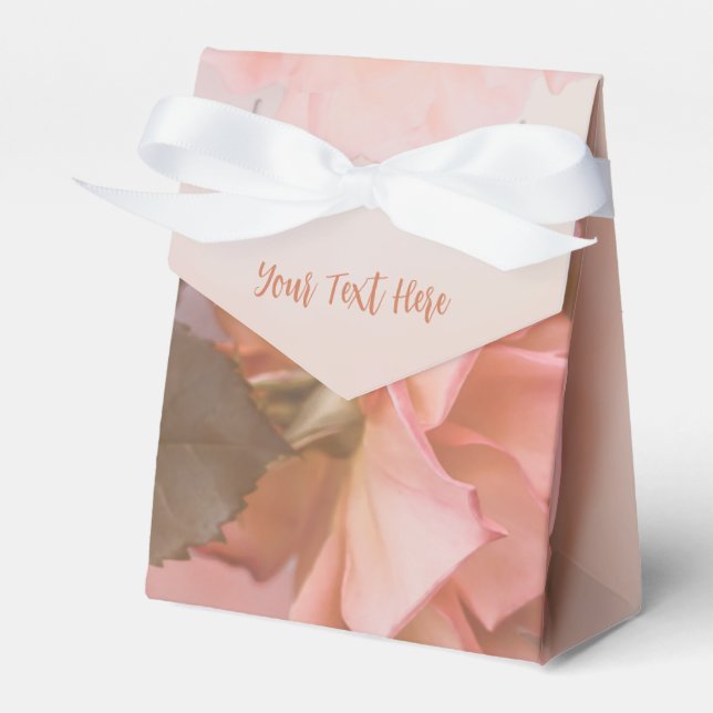 Elegant Personalized Muted Rose Favor Boxes (Front Side)