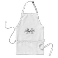 Elegant personalized name apron for men and women