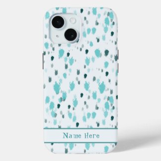 Elegant Personalized Name Blue, Grey Color Splash
