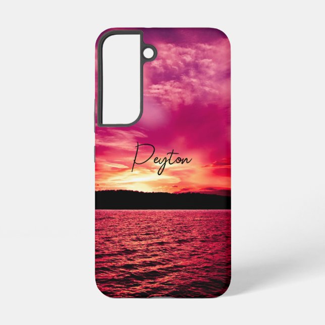 Elegant Personalized Name Dusk Sunset Water Samsung Galaxy Case (Back)