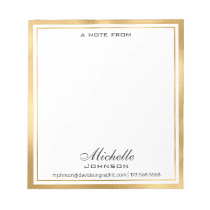 Elegant Personalized Name   From The Desk Of Notep Notepad