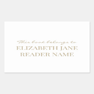 Elegant Personalized Name Gold Bookplate Label