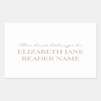 Elegant Personalized Name Gold Bookplate Label