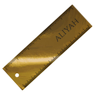 Elegant Personalized Name Gold Metallic Ruler