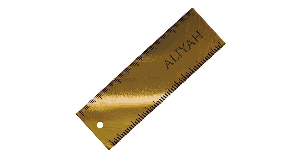 Elegant Personalized Name Gold Metallic Ruler | Zazzle