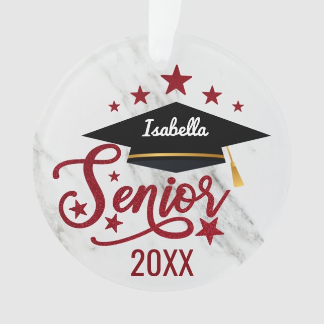 Elegant personalized Name Graduation senior 2024 Ornament (Front)
