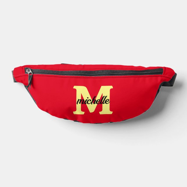 Elegant Personalized Name Initial Letter  Fanny Pack (Lay Down)