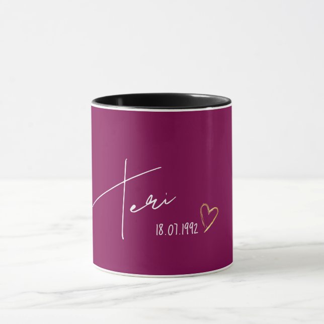 Elegant Personalized Name Modern Gift Mug (Center)