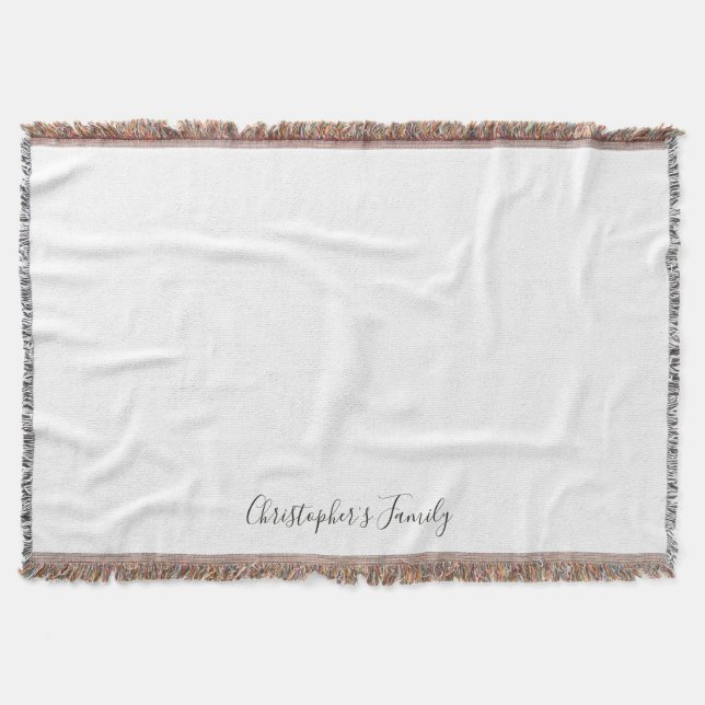 Elegant Personalized Name Throw Blanket (Front)