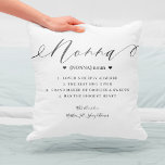 Elegant Personalized Nonna Definition Keepsake Throw Pillow<br><div class="desc">Send a beautiful personalized gift to your Nonna that she'll cherish. The pillow is designed like a dictionary definition with "Nonna" designed in a beautiful handwritten script style. Personalize with your own Nonna's definition/message along with family members' names. Makes a great gift for birthdays, anniversaries, retirement and so much more!...</div>