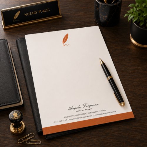 Elegant Personalized Notary Public Letterhead