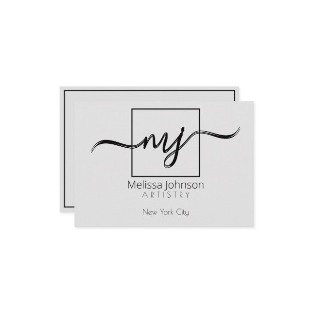 Elegant personalized   note card (Front/Back In Situ)