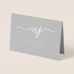 Elegant personalized note foil card