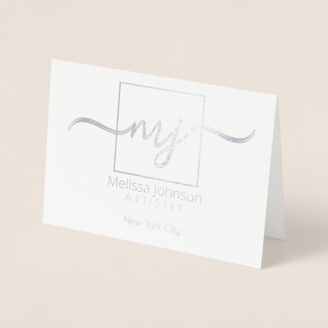 Elegant personalized  note foil card (Front)