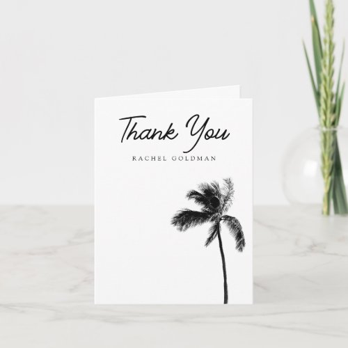 Elegant Personalized Palm Tree Thank You Card