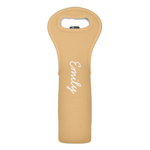 Elegant personalized peach toned wine bag