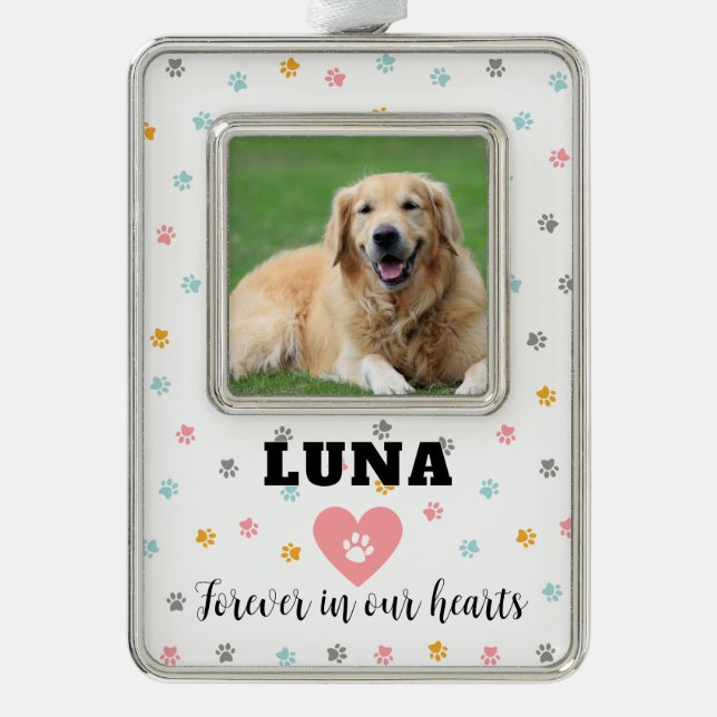 Elegant Personalized Pet Memorial Ornament Gifts (Front)