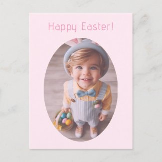 Elegant Personalized Photo Elegant Pink Easter