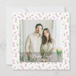 Elegant Personalized Photo Happy Easter Holiday Card