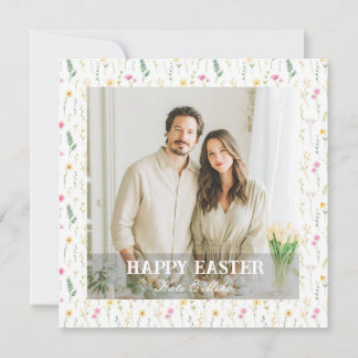 Elegant Personalized Photo Happy Easter Holiday Card