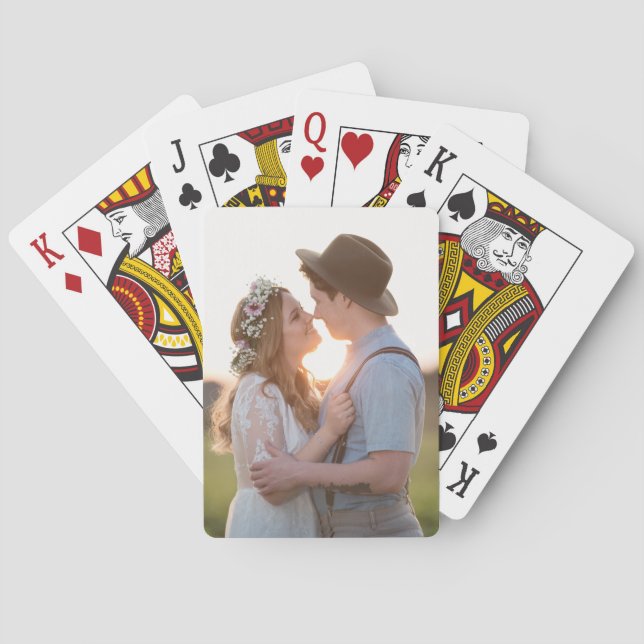 Elegant Personalized Photo Playing Cards (Back)