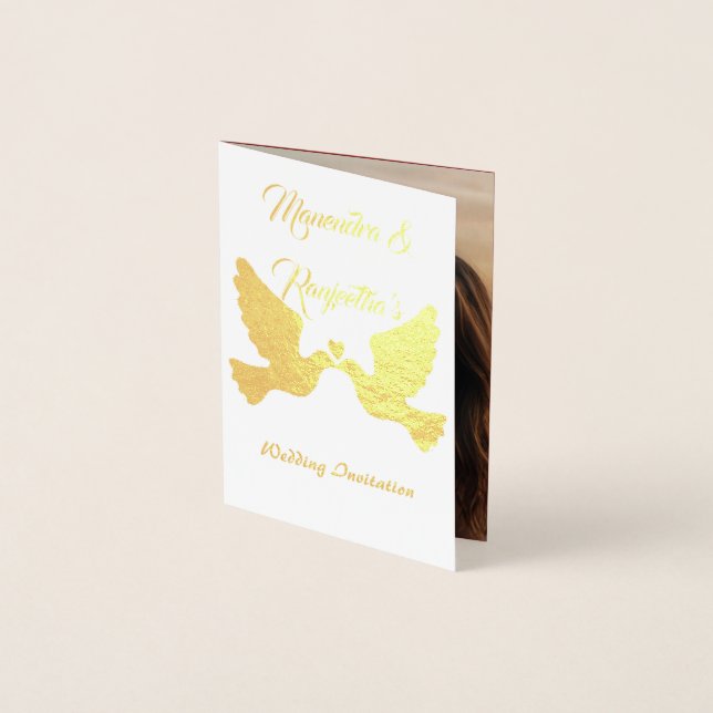 Elegant Personalized Photo Wedding Invitation Card (Front)