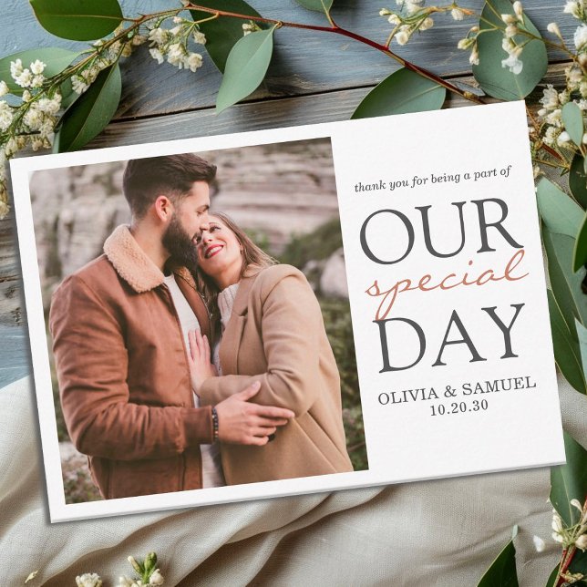 Elegant Personalized Photo Wedding Thank You Card (Creator Uploaded)