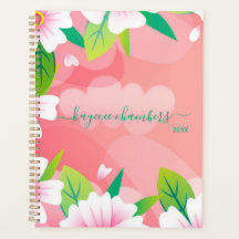 Elegant Personalized Pink & White Flowers Custom