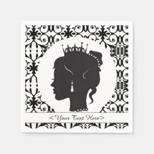 Elegant Personalized Princess Silhouette Napkins