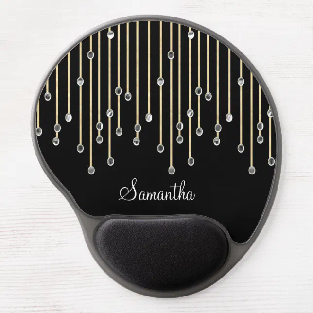 Elegant Personalized Raining Diamonds Gel Mouse Pad | Zazzle