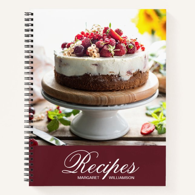 Elegant Personalized Recipe Notebook (Front)