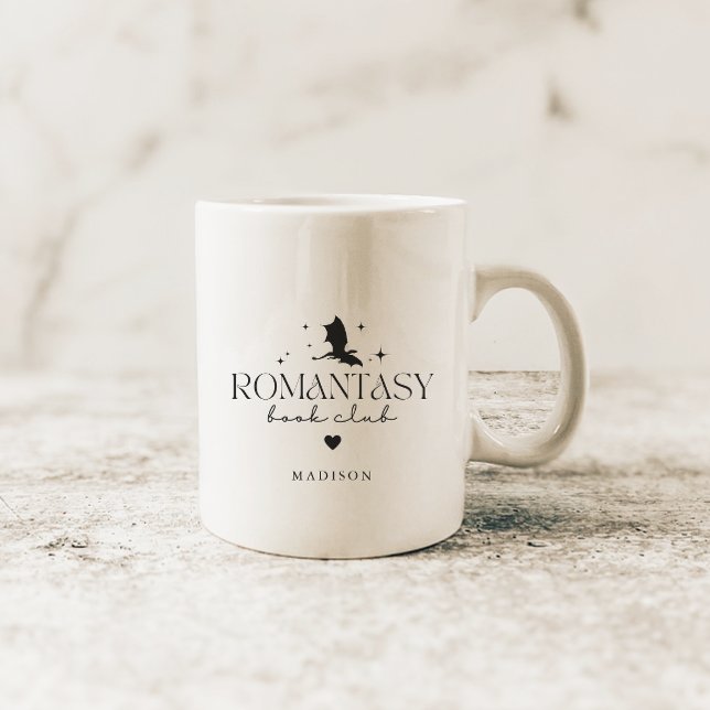 Elegant Personalized 'Romantasy' Book Club Coffee Mug (Creator Uploaded)