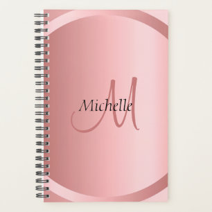 Elegant Personalized Rose Gold Monogram Modern Planner