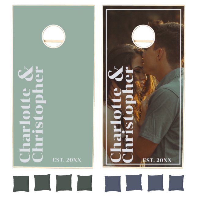 Elegant Personalized Sage Green Wedding Game (Set)