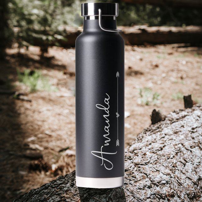  Elegant Personalized Script Heart Bridesmaid  Wat Water Bottle (Creator Uploaded)