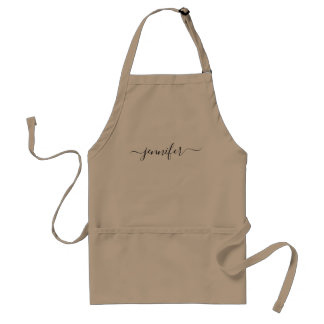 Elegant personalized script name adult apron