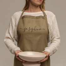 Elegant personalized script name adult apron