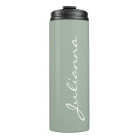 Elegant Personalized Script Name Sage Green Travel