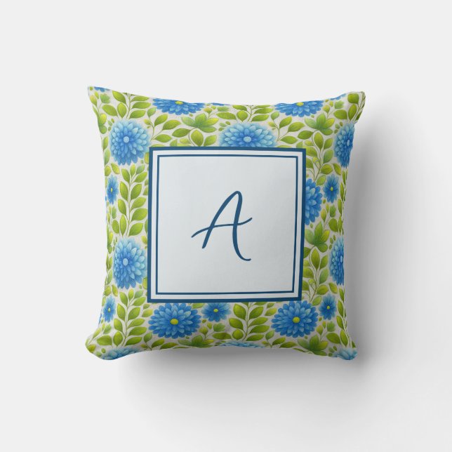 Elegant Personalized Stylish Romantic Floral Chic Throw Pillow (Front)