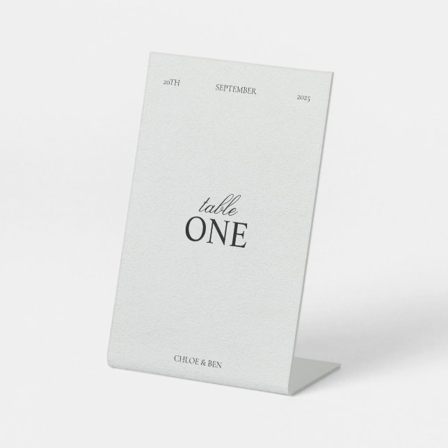 Elegant, Personalized Table Numbers Pedestal Sign (Front)