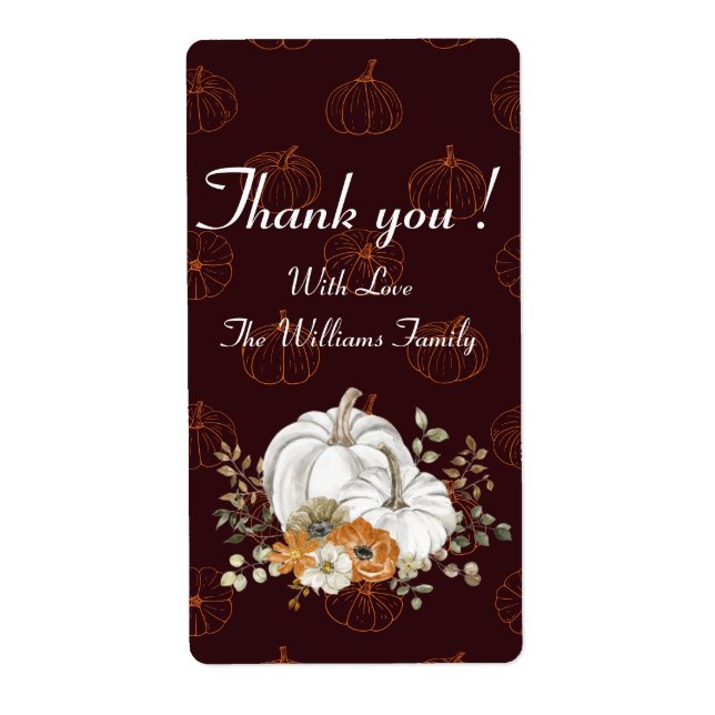 Elegant Personalized Thank you  Label (Front)