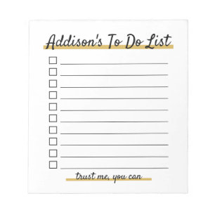 Elegant Personalized To do list Notepad
