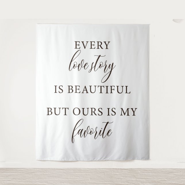 Elegant Personalized Wedding Backdrop Tapestry  (Front)