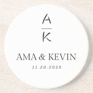 Elegant Personalized Wedding Coaster – Custom Mono