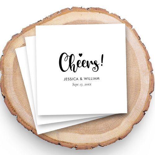 Elegant Personalized Wedding Cocktail Napkins