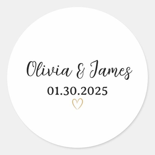 Elegant Personalized Wedding Couple Name Labels  (Front)