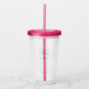 Elegant Personalized Wedding  Custom Modern Gift Acrylic Tumbler