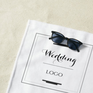 Elegant Personalized Wedding  Custom Modern Gift Beach Towel