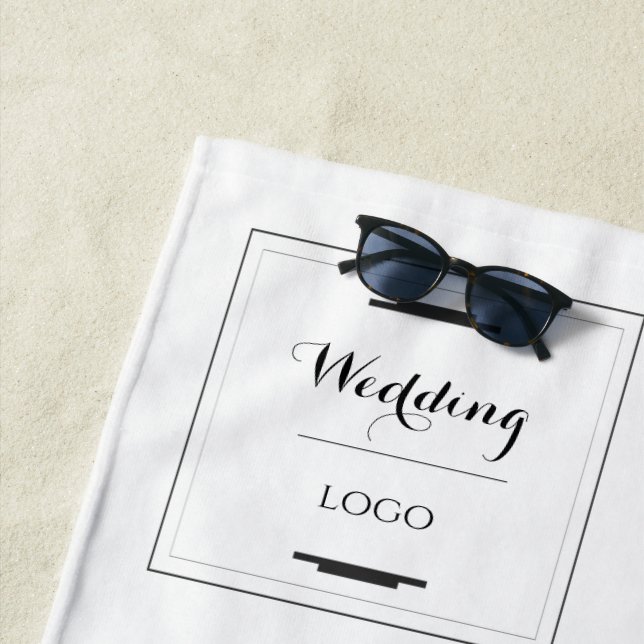 Elegant Personalized Wedding  Custom Modern Gift Beach Towel (In Situ)